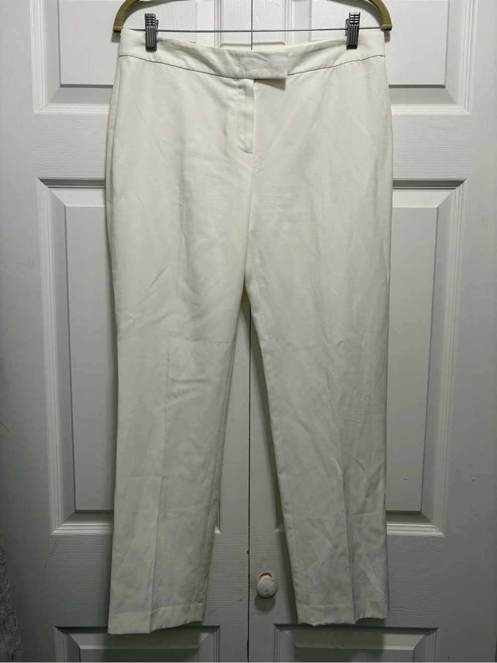 Anne Klein Cream Straight-Leg Dress Pants